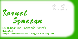 kornel szmetan business card