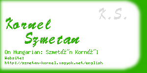 kornel szmetan business card